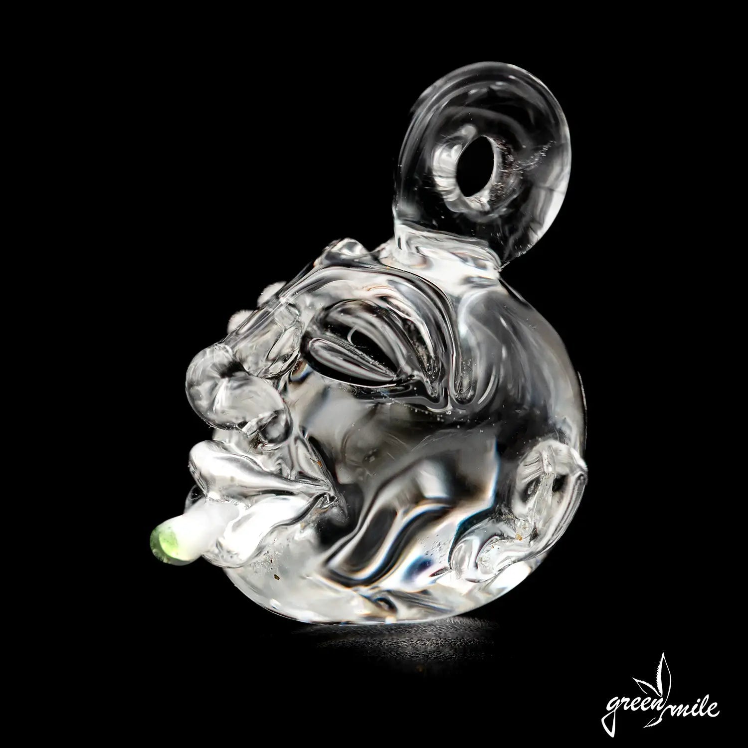 Seitenansicht Bobby Glassic Anhänger "Fratze mit Joint"