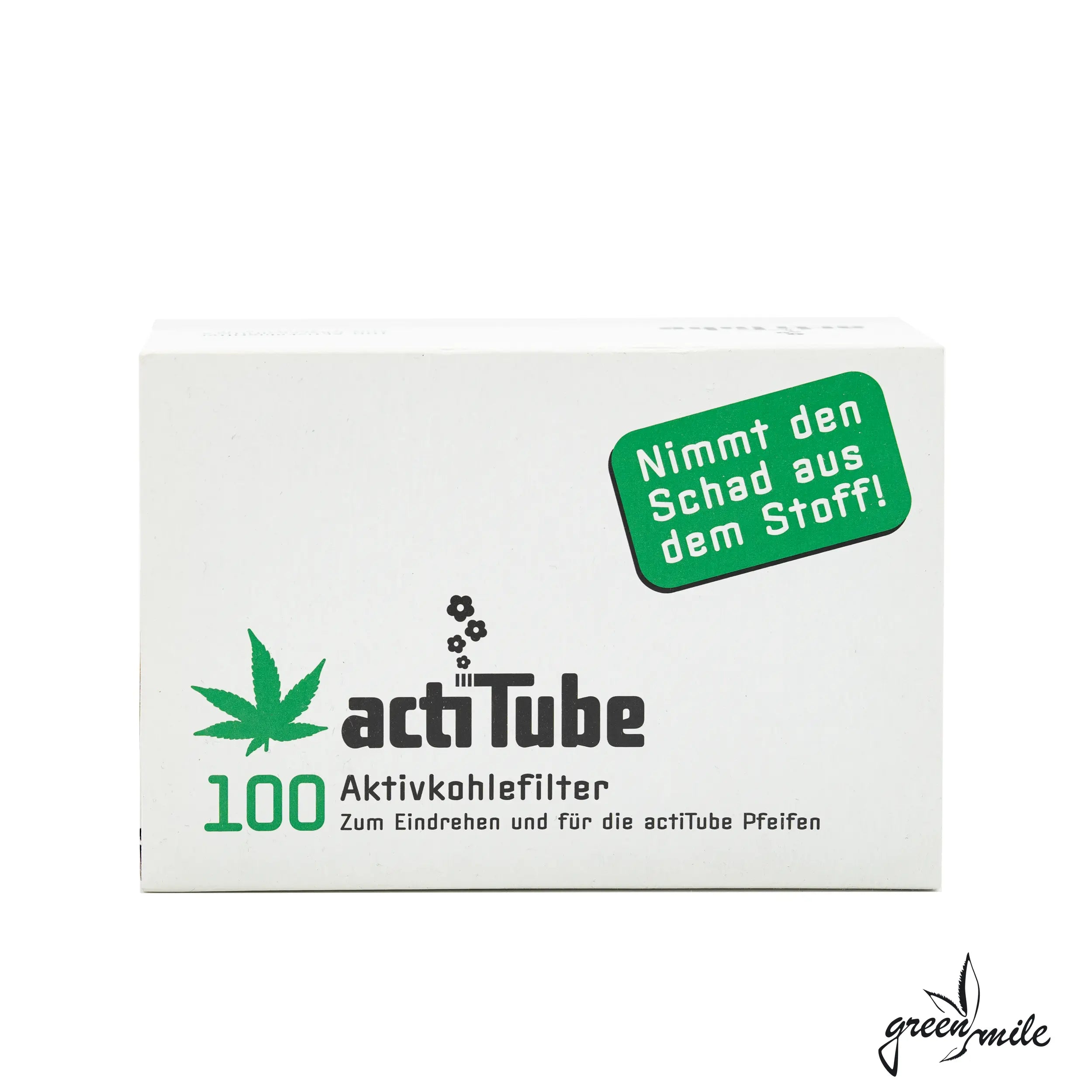 actiTube Aktivkohlefilter, 8mm, 100 Stück, Vorderansicht