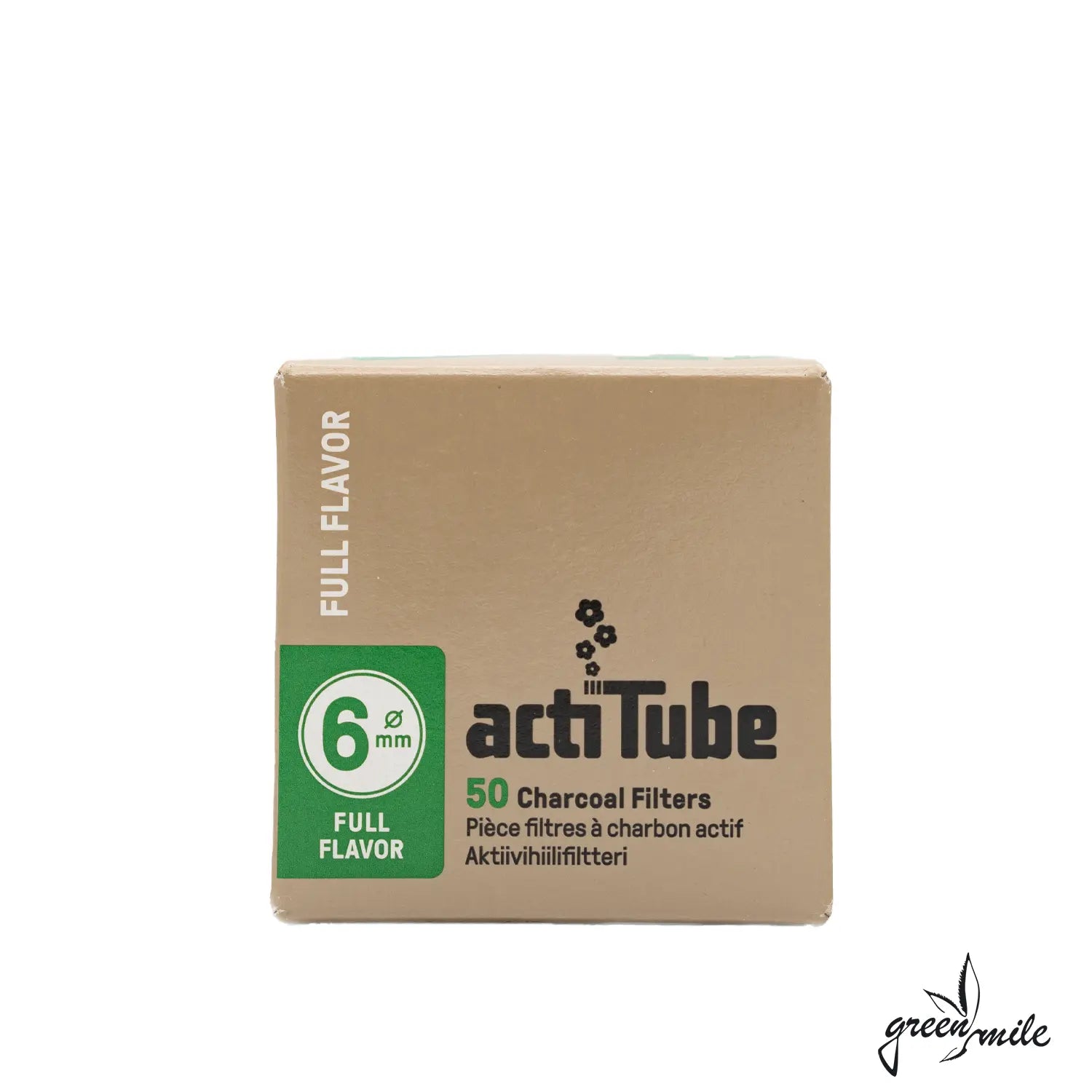 actiTube, Aktivkohlefilter, Full Flavor, Extra Slim 6mm, 50 Stück, Vorderansicht