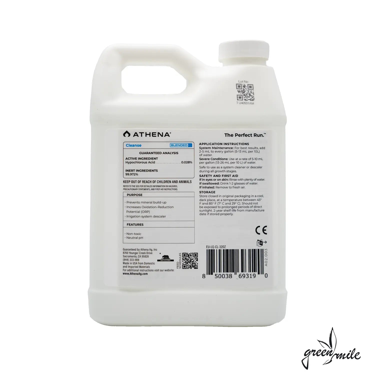 Athena, Cleanse, 946ml Kanister, Rückansicht