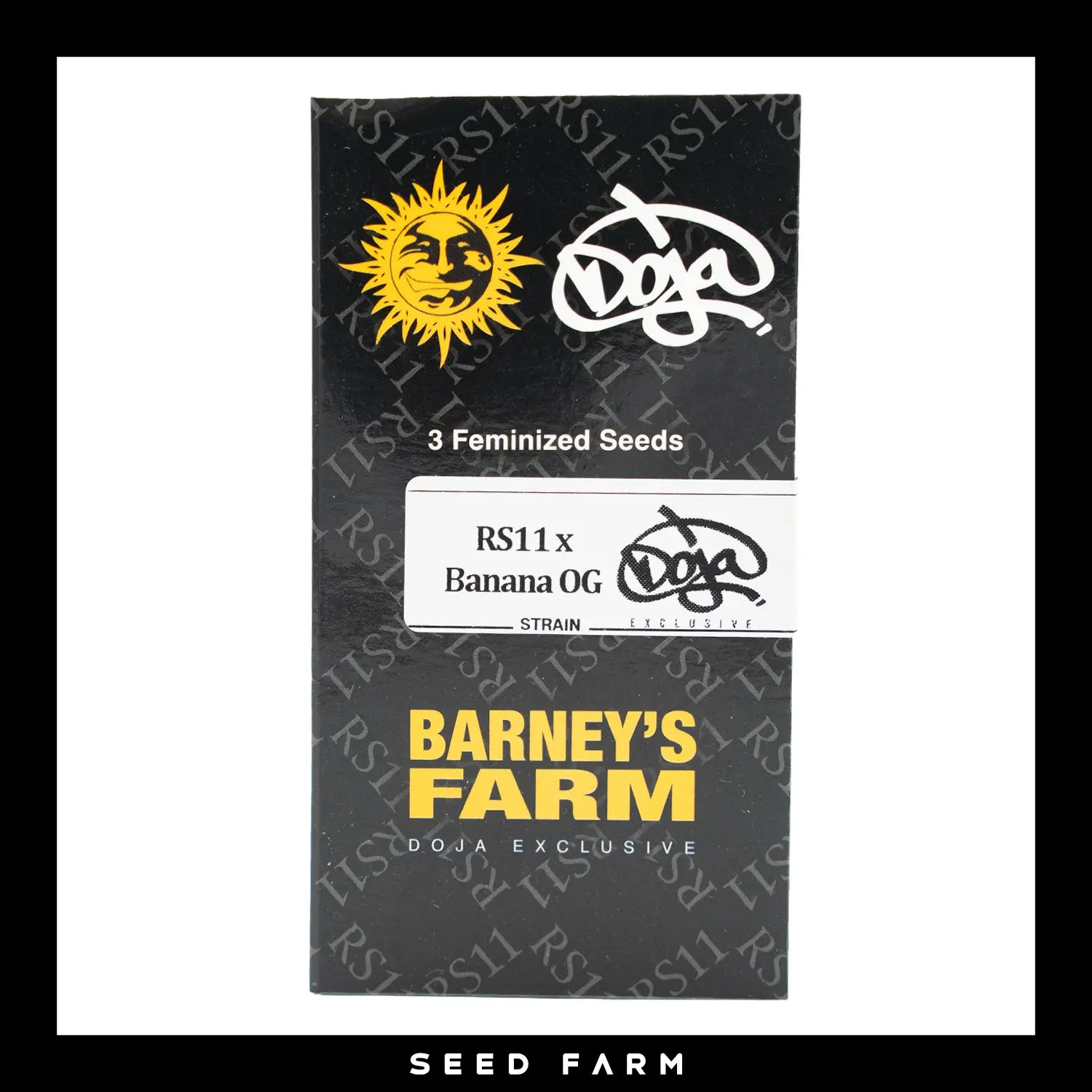 Barney's Farm x Doja, Rs11 x Banana OG, feminisierte Cannabis Samen, 3 Stück, Vorderansicht