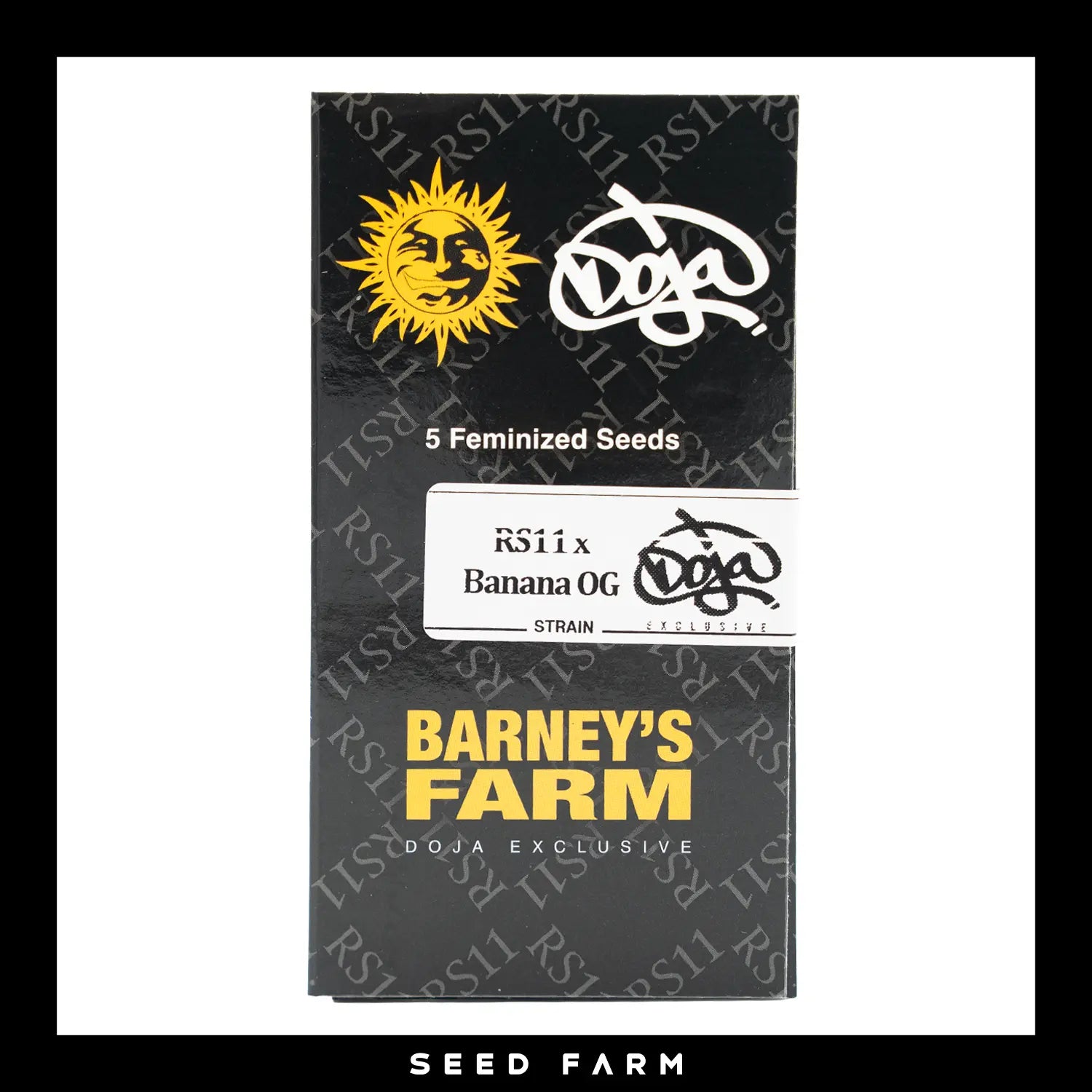 Barney's Farm x Doja, Rs11 x Banana OG, feminisierte Cannabis Samen, 5 Stück, Vorderansicht