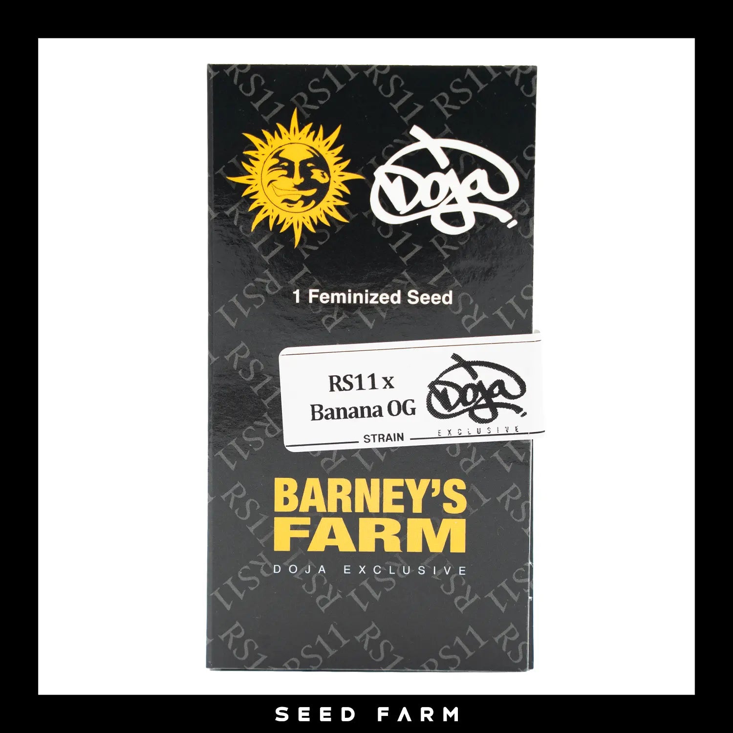 Barney's Farm x Doja, Rs11 x Banana OG, feminisierte Cannabis Samen, Vorderansicht