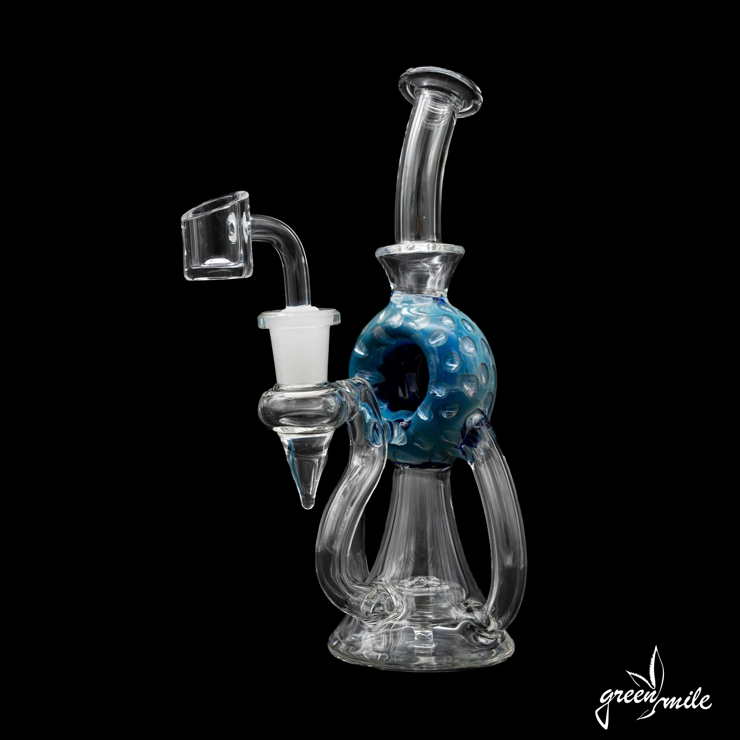 Black Leaf, Recycle Dabbing Rig, Blue Donut, Seitenansicht