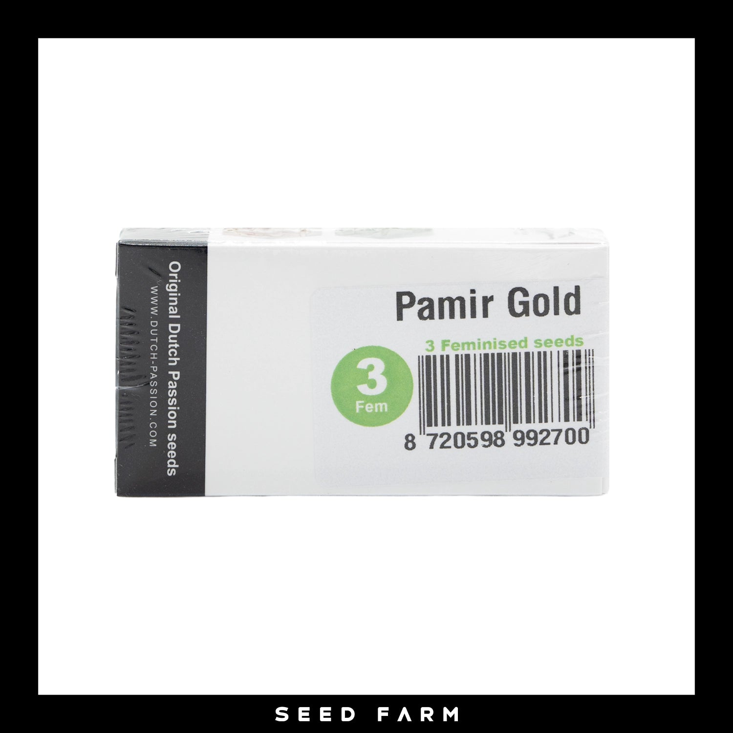 Dutch Passion, Pamir Gold, feminisierte Cannabis Samen, 3 Stück, Vorderansicht