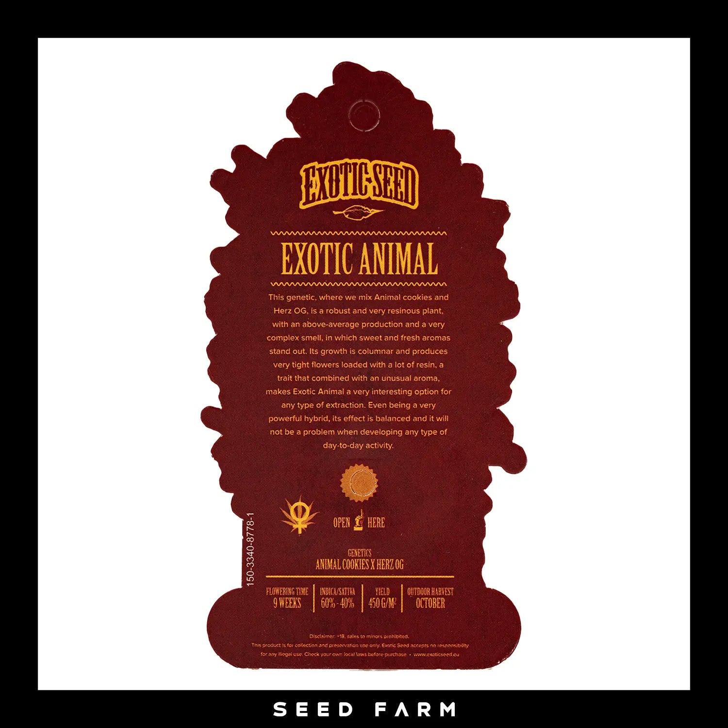 Exotic Seed Exotic Animal, feminisierte Cannabis Samen, Rückansicht