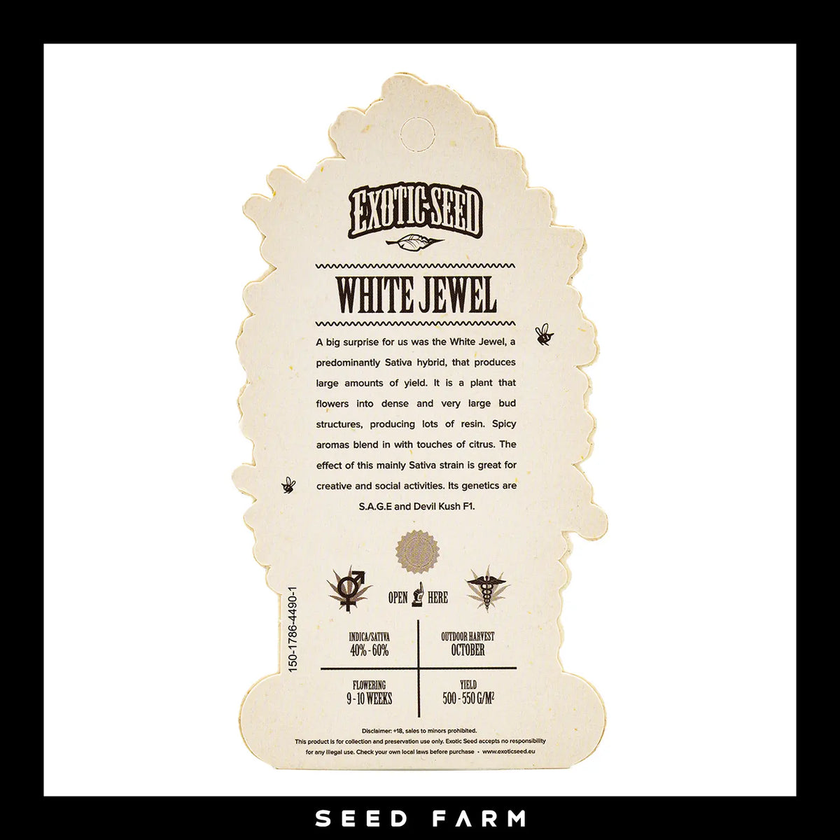 Exotic Seed White Jewel, regular Cannabis Samen, Rückansicht