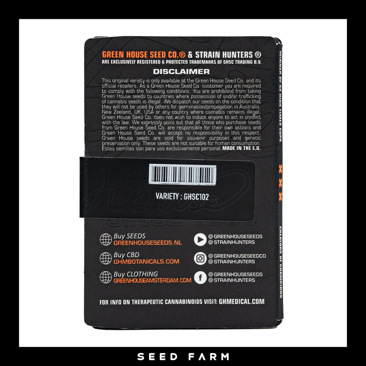 Green House Seeds, Bubba Kush, feminisierte Cannabis Samen, Rückansicht