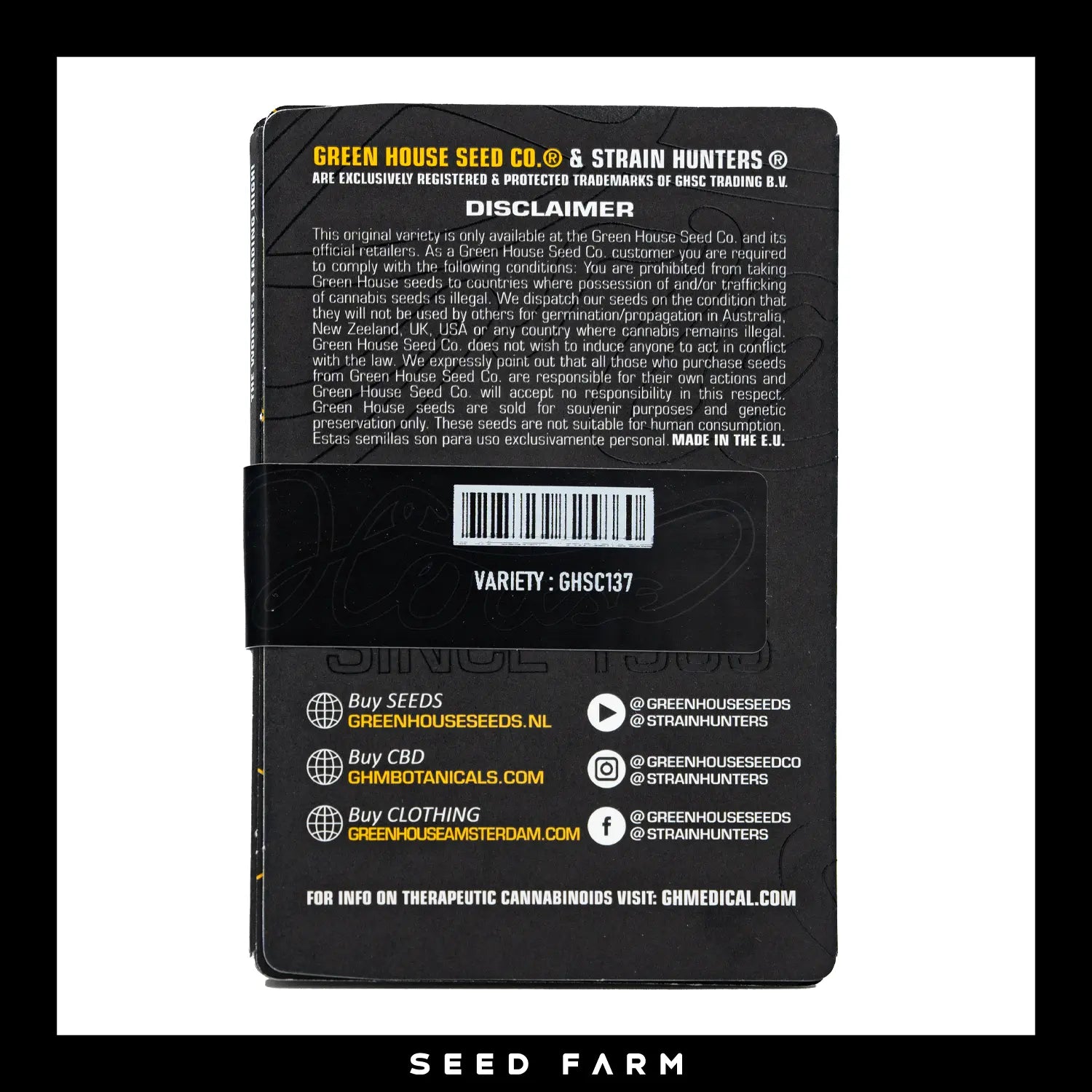 Green House Seeds, Super Silver Haze, feminisierte Cannabis Samen, Rückansicht