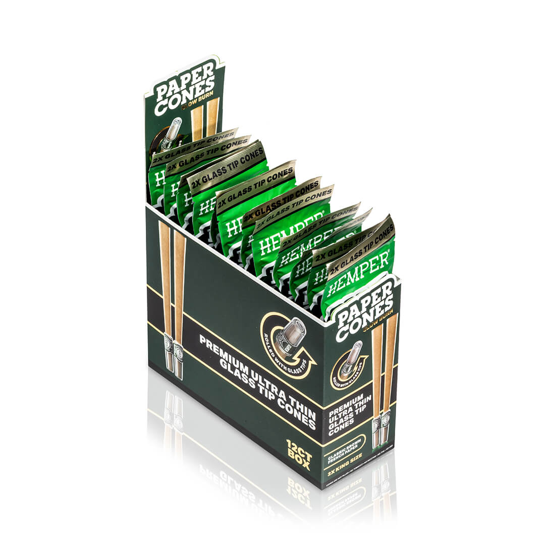 Hemper - KS Brown Paper Cones mit Glastip | 2 Stk.