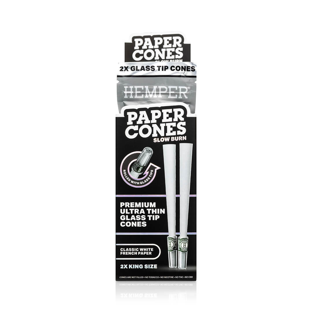 Hemper - KS White Paper Cones mit Glastip | 2 Stk.