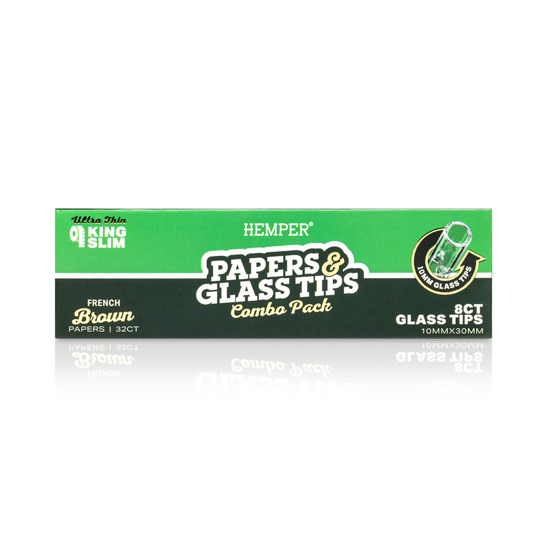 Hemper - KS Classic Brown Paper Booklet + 10mm Glastips