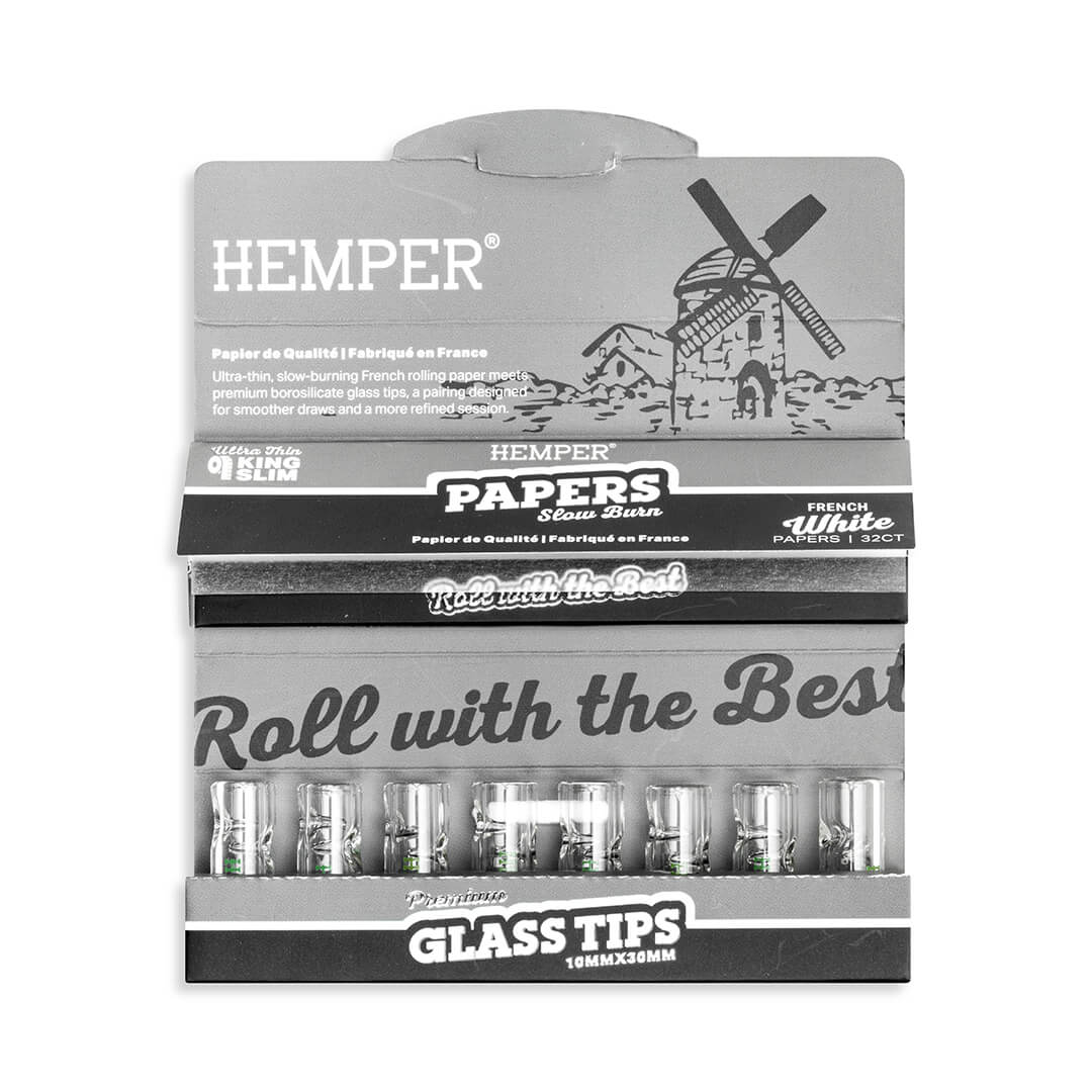 Hemper - KS Classic White Paper Booklet + 10mm Glastips