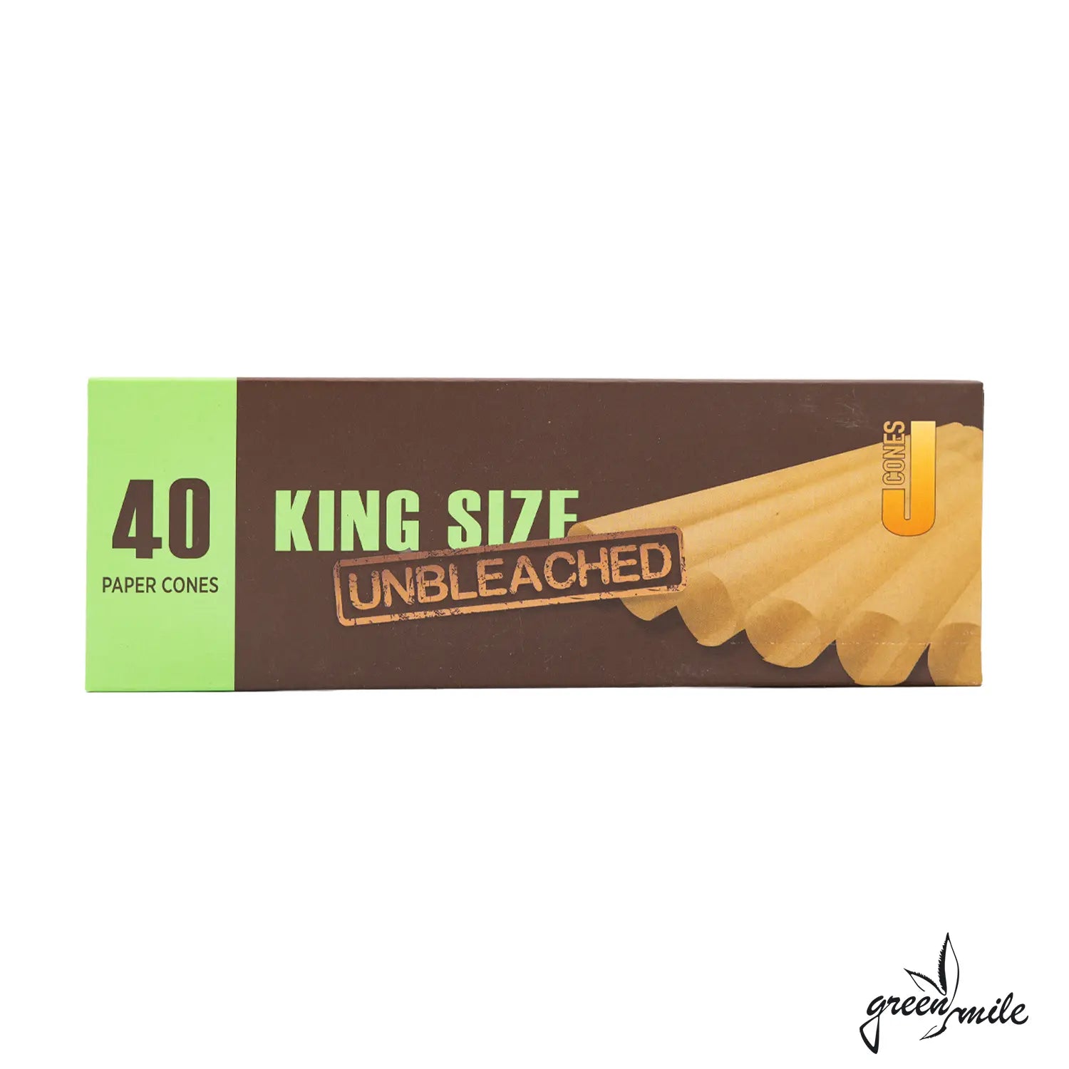 J-Ware, King Size Cones, Unbleached, 40 Stück, Verpackung, Vorderansicht