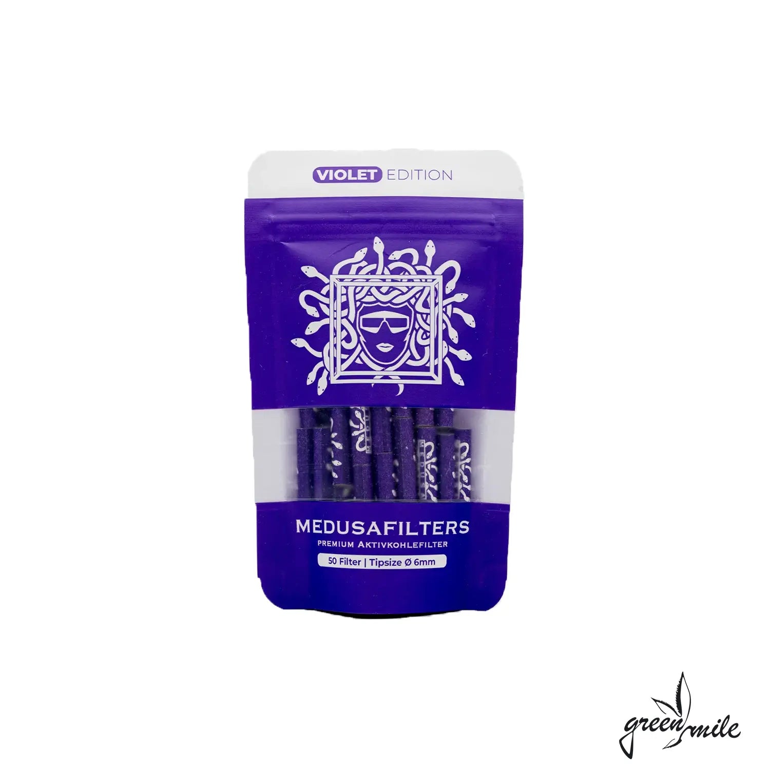 Medusa Aktivkohlefilter, Violet, 50 Stück, Vorderansicht