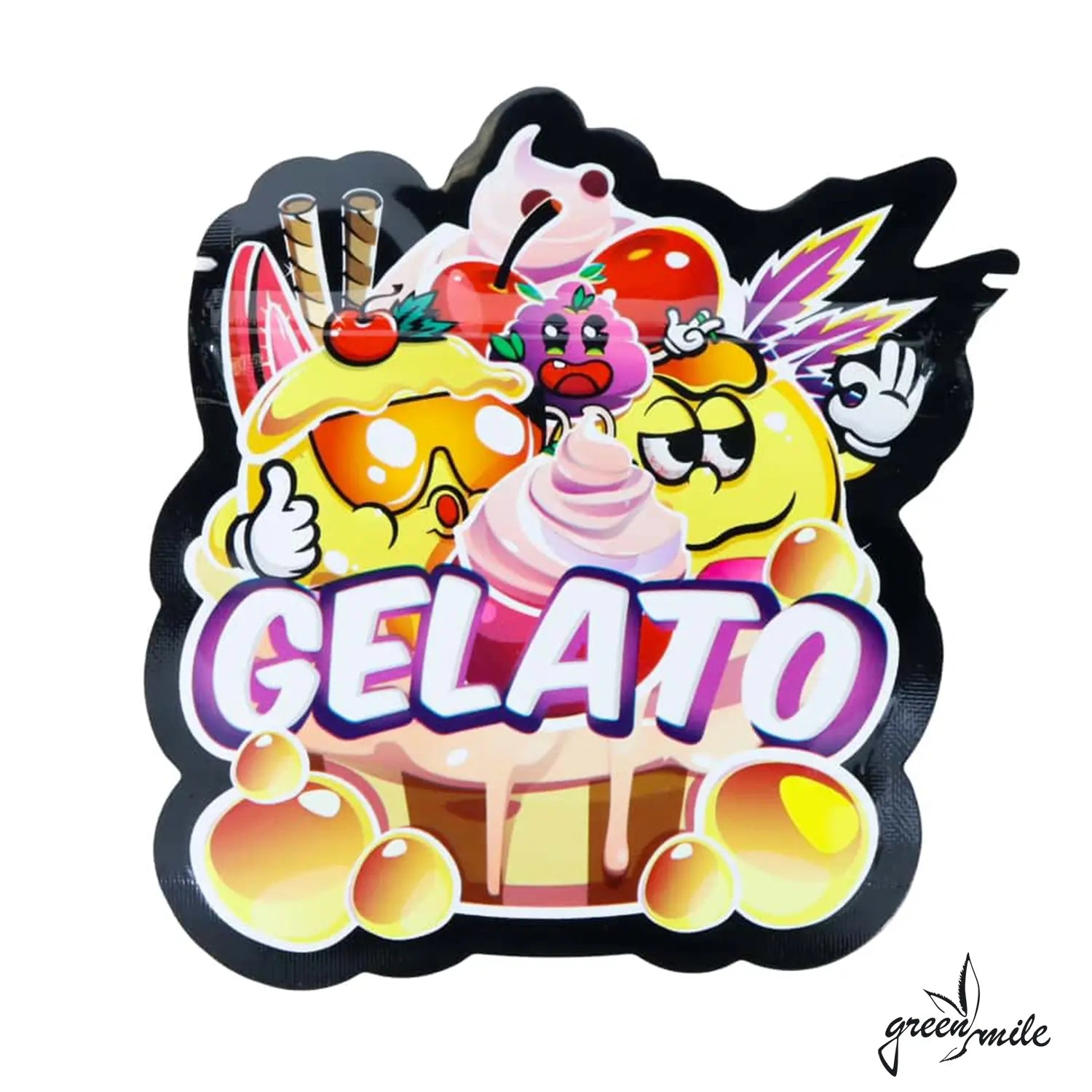 Mylar Bag, Zip Beutel, Geruchsstopp, Gelato, 5 Stk., Vorderansicht