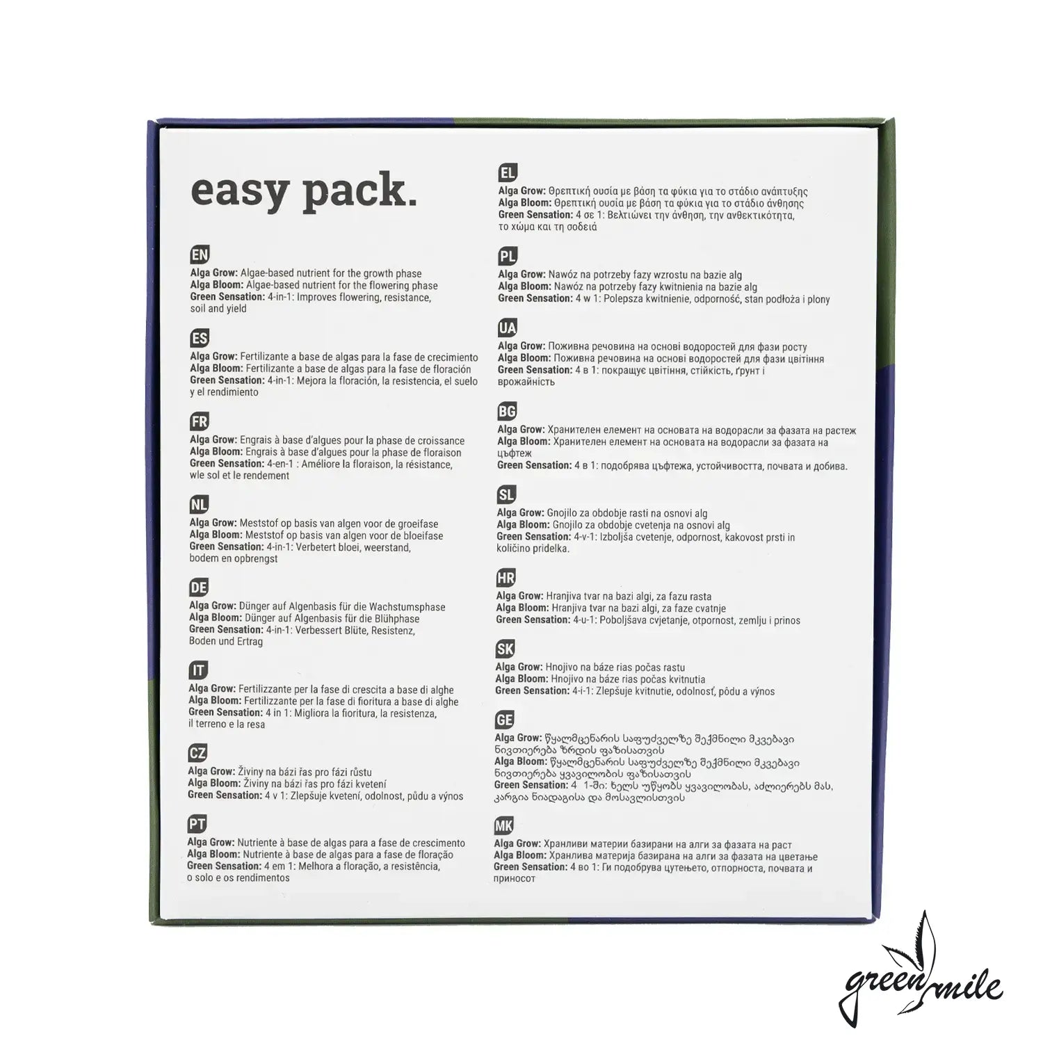 Plagron Easy Pack, Rückansicht