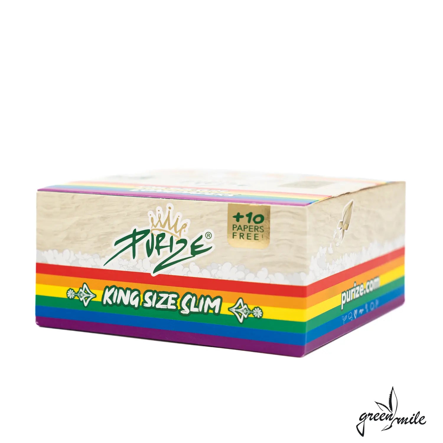 Purize Papers, King Size Slim, Ultra Thin, Unbleached, Rainbow, Blister, Geschlossen, Vorderansicht