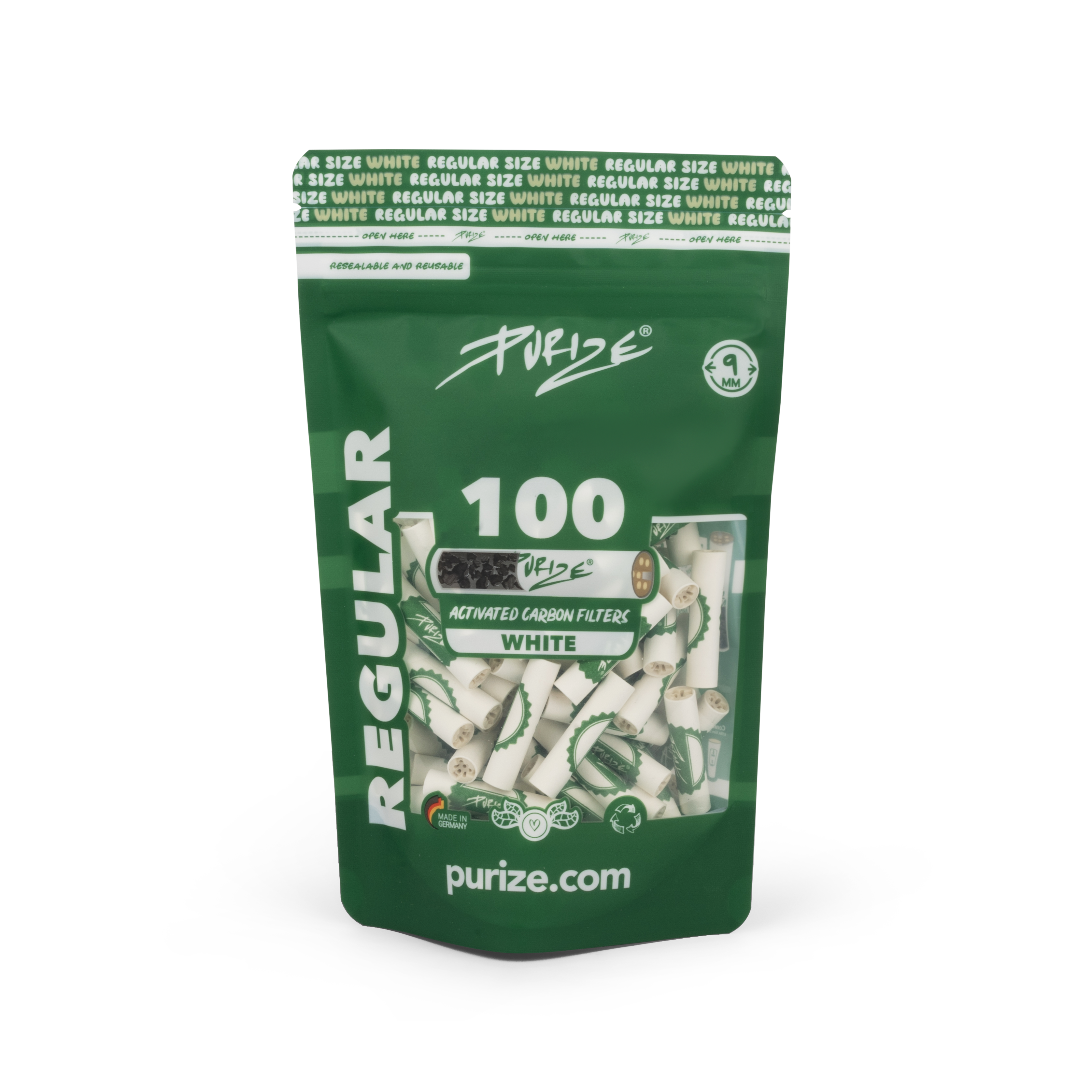 PURIZE - Regular | Aktivkohlefilter | 100 Stk im Beutel