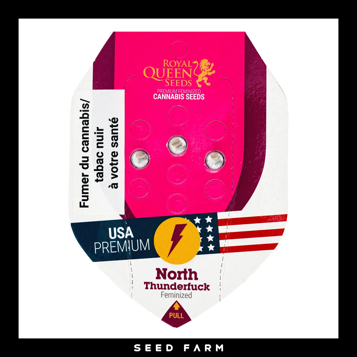 Royal Queen Seeds North Thunderfuck, feminisierte Cannabis Samen, 3 Stück, Vorderansicht