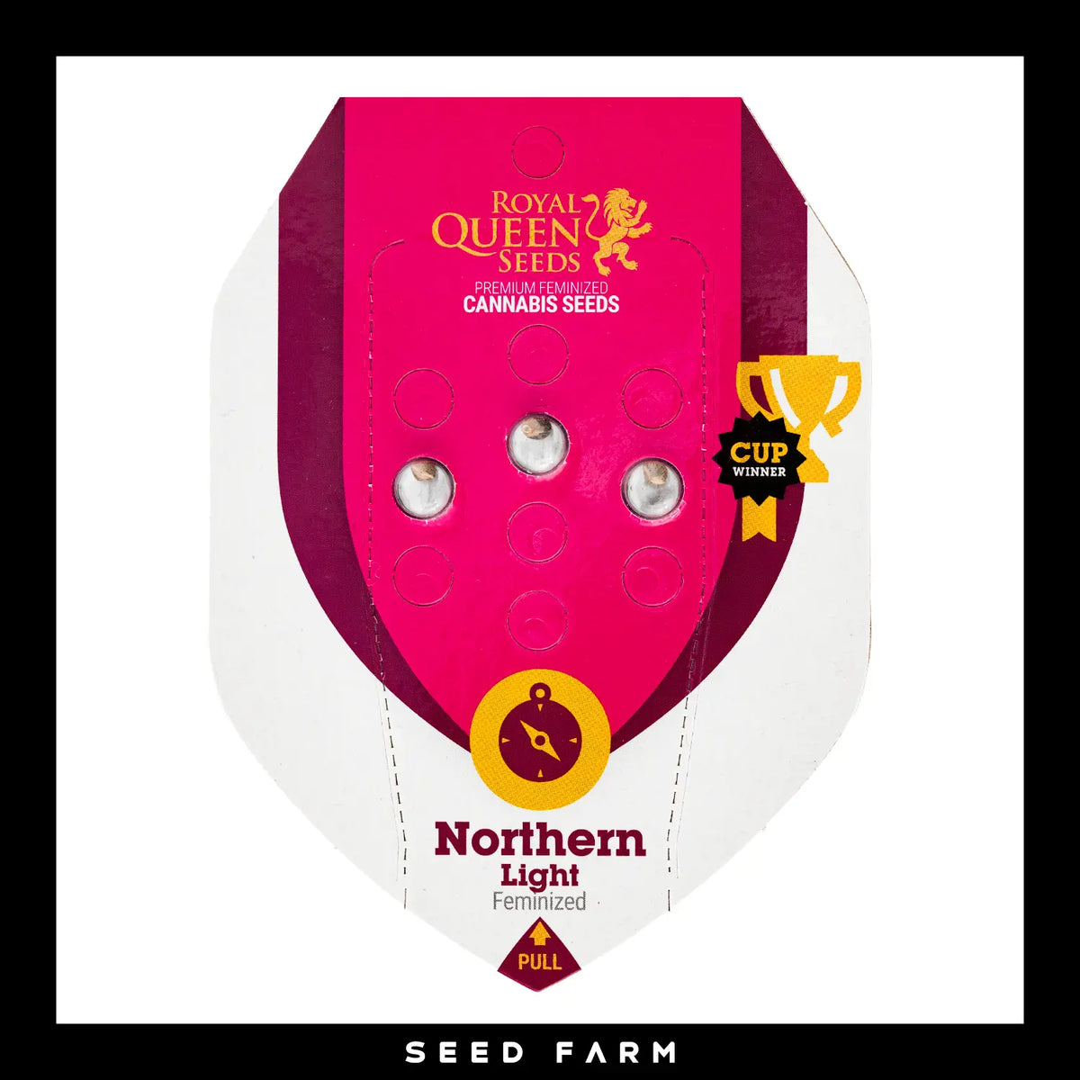 Royal Queen Seeds Northern Light, feminisierte Cannabis Samen, 3 Stück, Vorderansicht