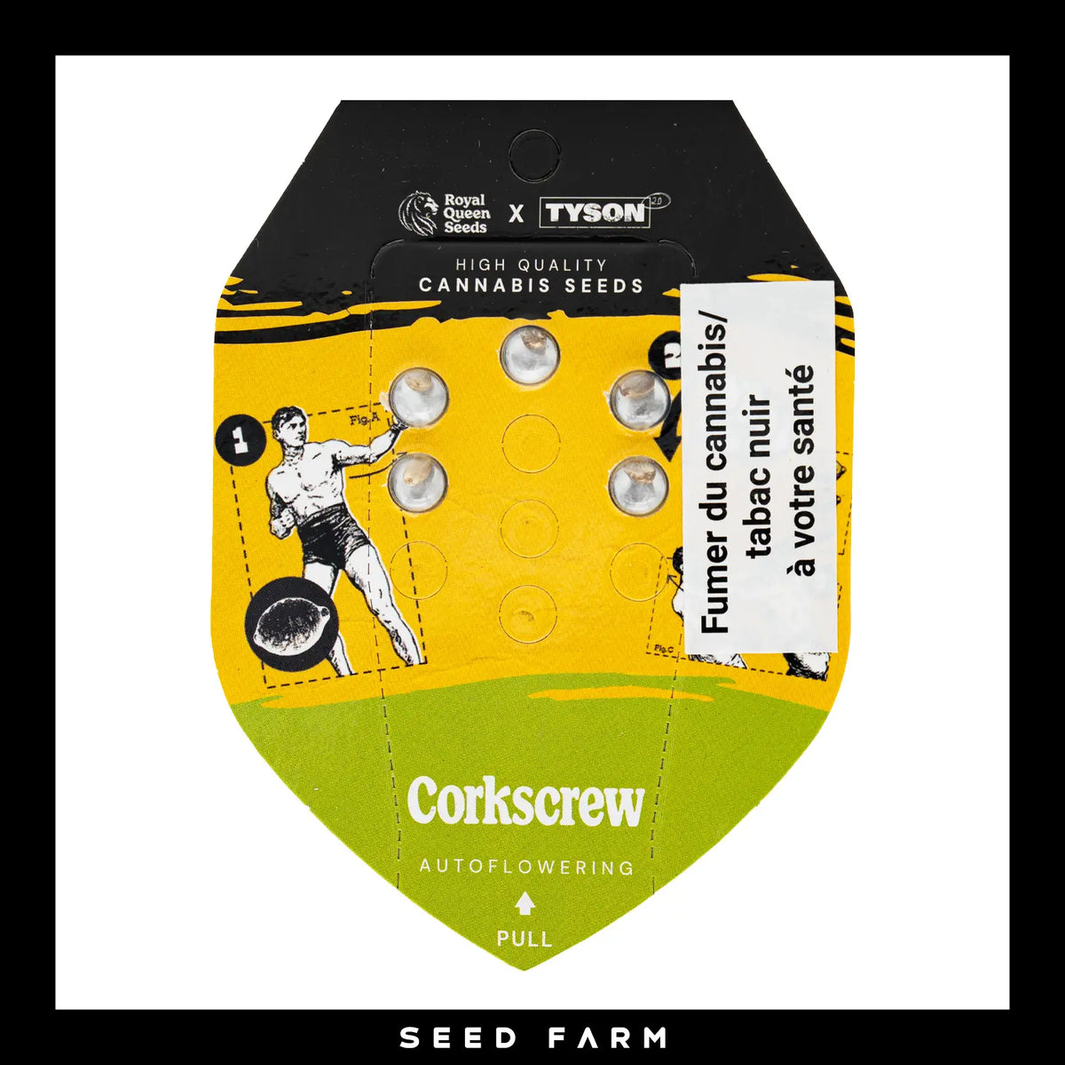 Royal Queen Seeds x Mike Tyson Corkscrew, automatic Cannabis Samen, 5 Stück, Vorderansicht