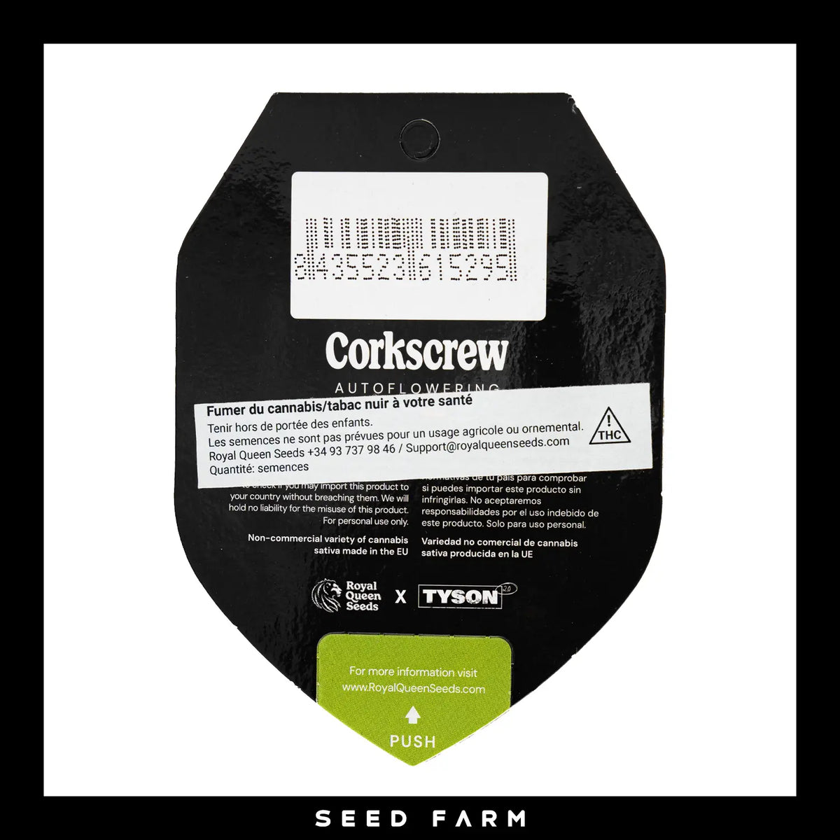 Royal Queen Seeds x Mike Tyson Corkscrew, automatic Cannabis Samen, Rückansicht