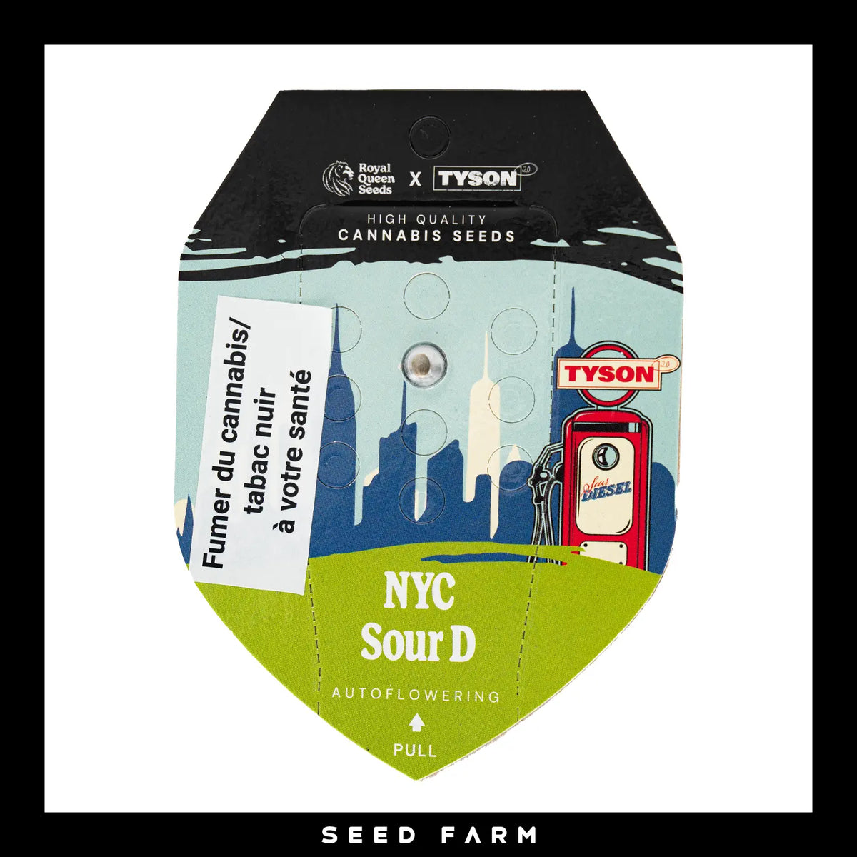 Royal Queen Seeds x Mike Tyson, New York City Sour Diesel, automatic Cannabis Samen, Vorderansicht