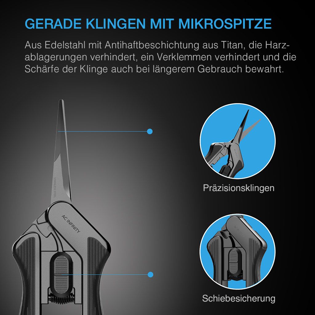 AC Infinity - Gartenschrere aus Edelstahl - gebogene Klingen