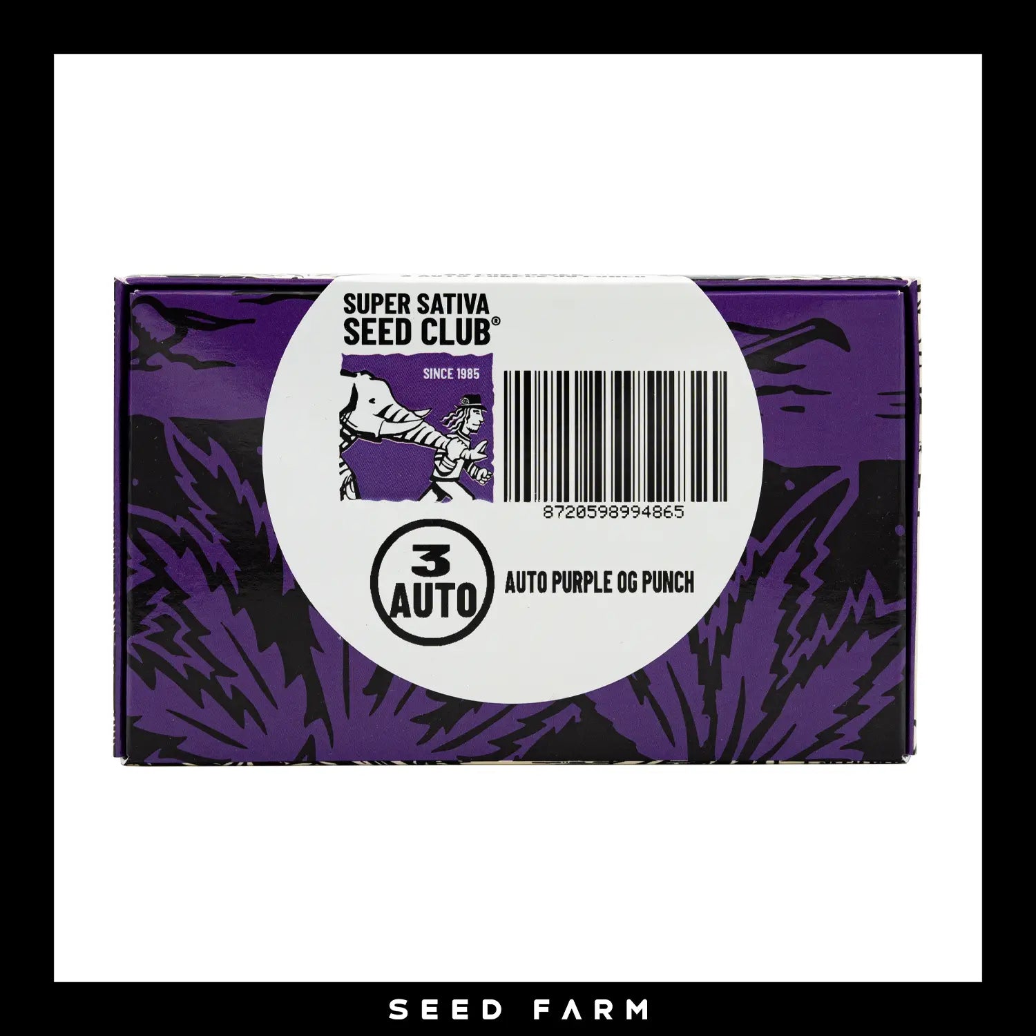 Super Sativa Seed Club, Purple OG Punch, automatisierte Cannabis Samen, 3 Stück, Rückansicht