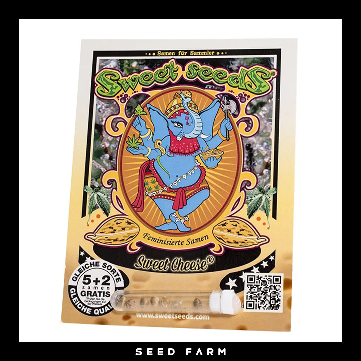 Sweet Seeds, Sweet Cheese, feminisierte Cannabis Samen, 5+2 Seeds, Vorderansicht