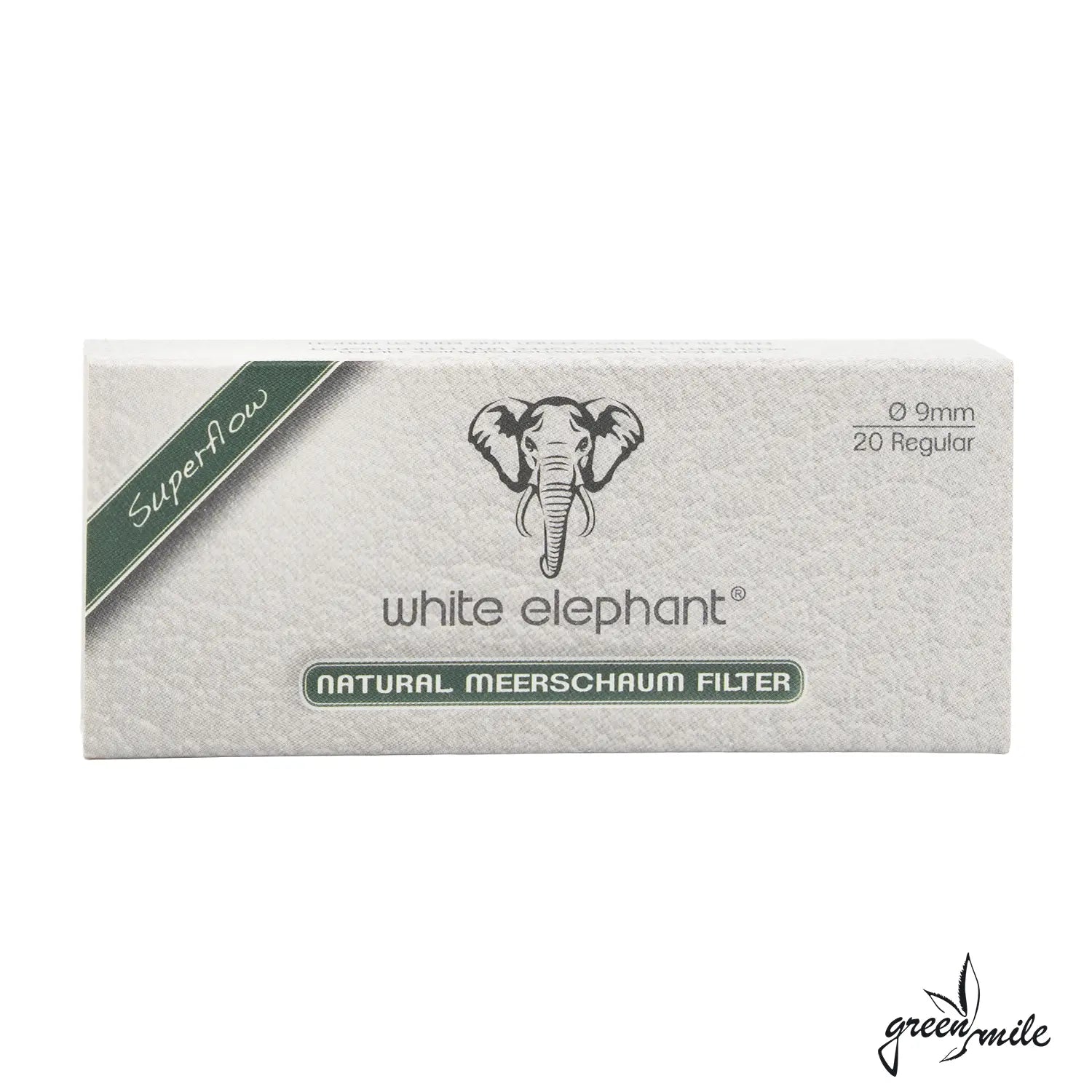 White Elephant, Nature Meerschaum Filter, 9mm, 20Stk, Vorderansicht