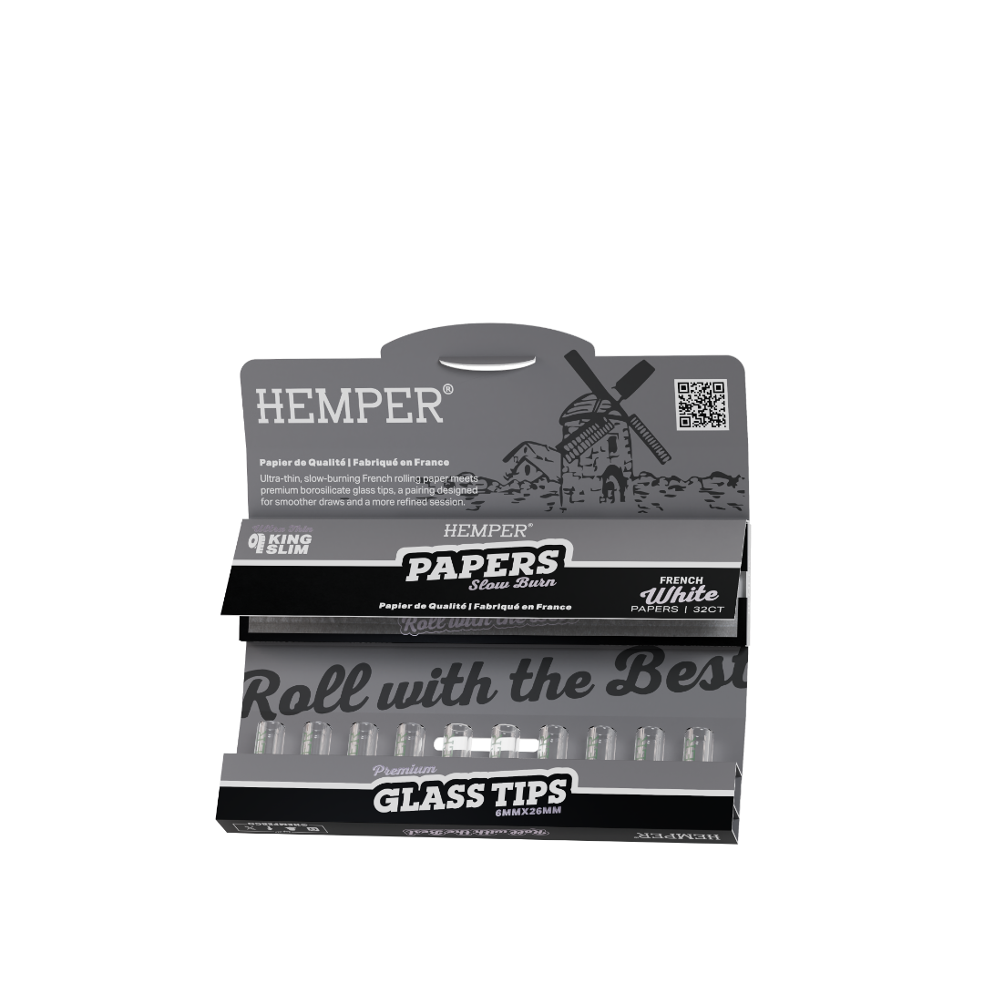 Hemper - KS Classic White Paper Booklet + 6mm Glastips