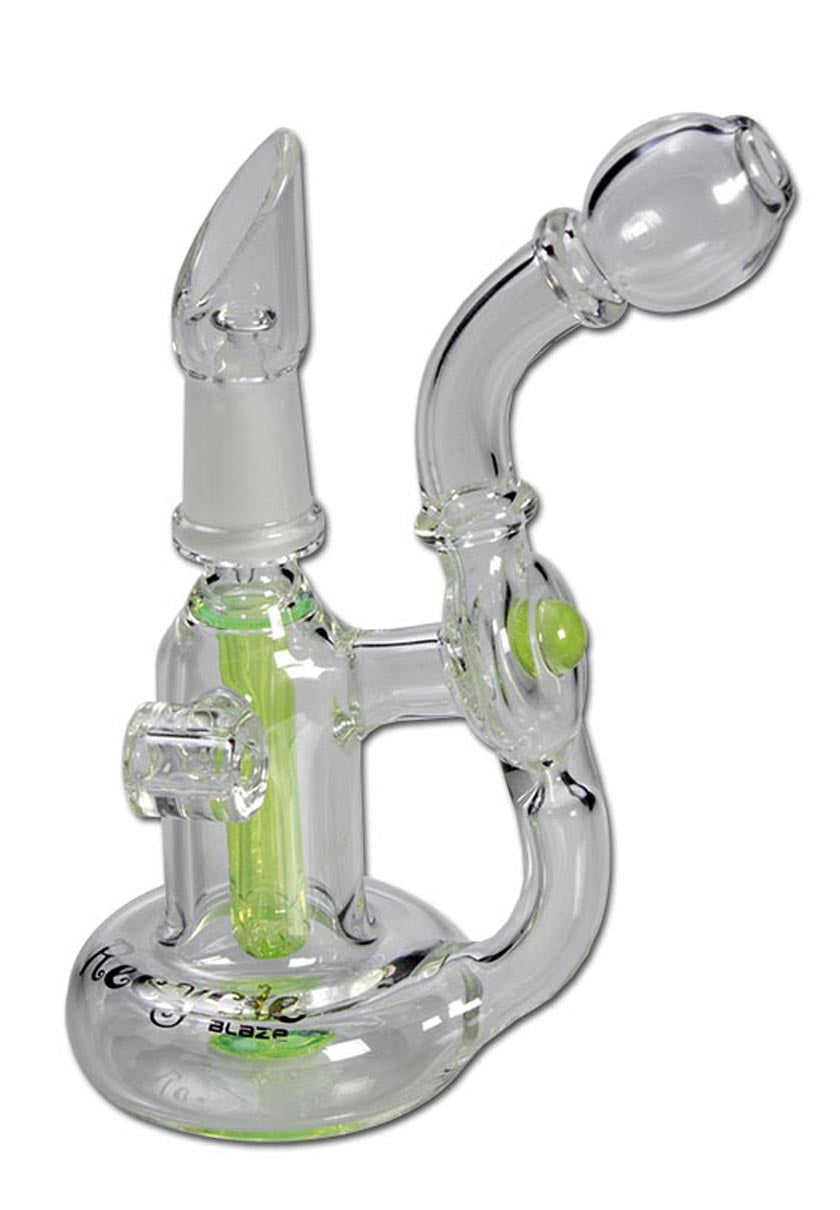 BLAZE GLASS - Recycler Oil Rig mit Diffusor | Transparent Grün