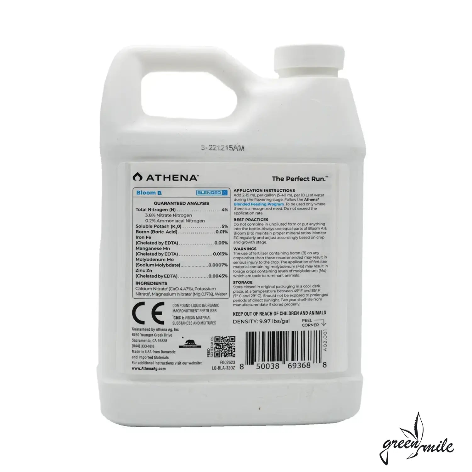 Athena, Bloom B, 946ml, 32oz, Rückansicht