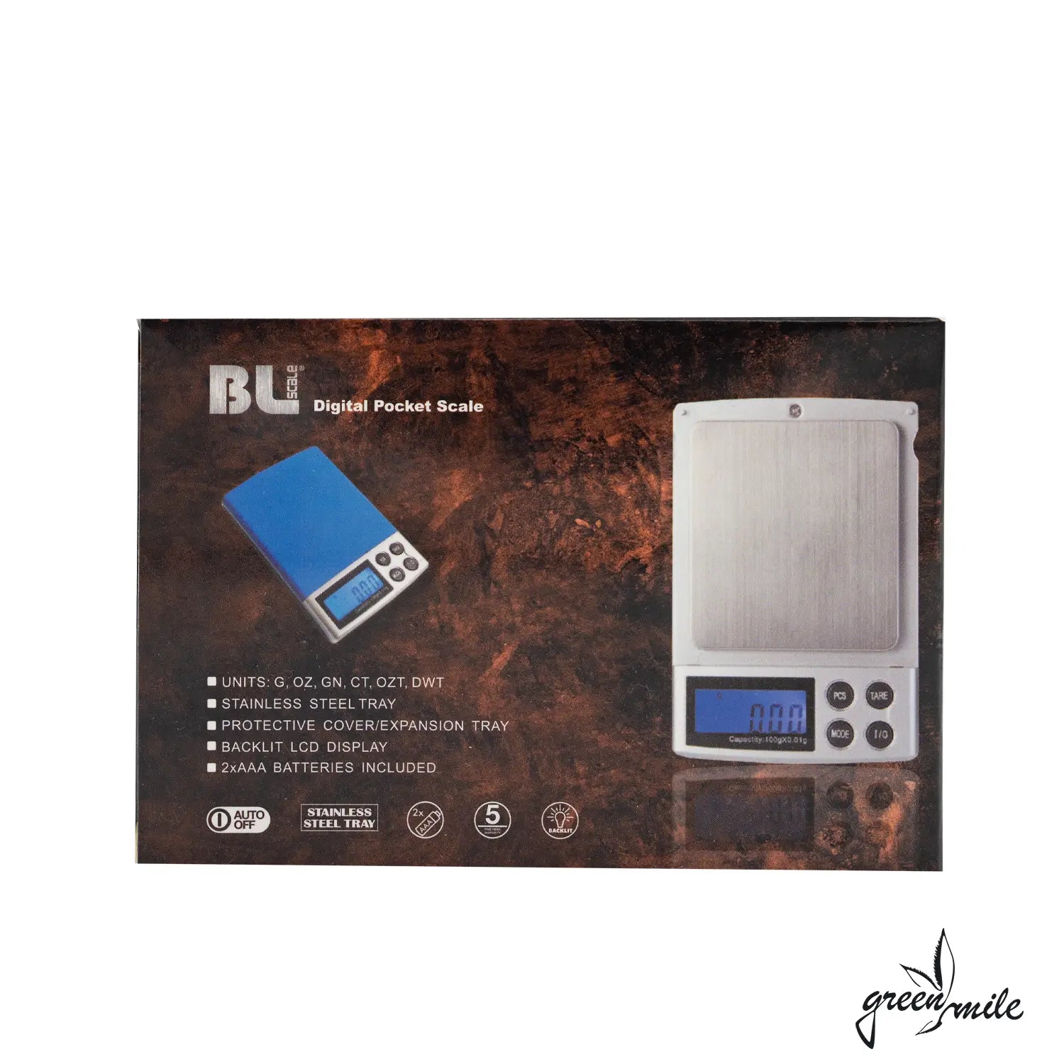 Blscale, Pocket Scale, Digitalwaage, Blau, Verpackung, Rückansicht 