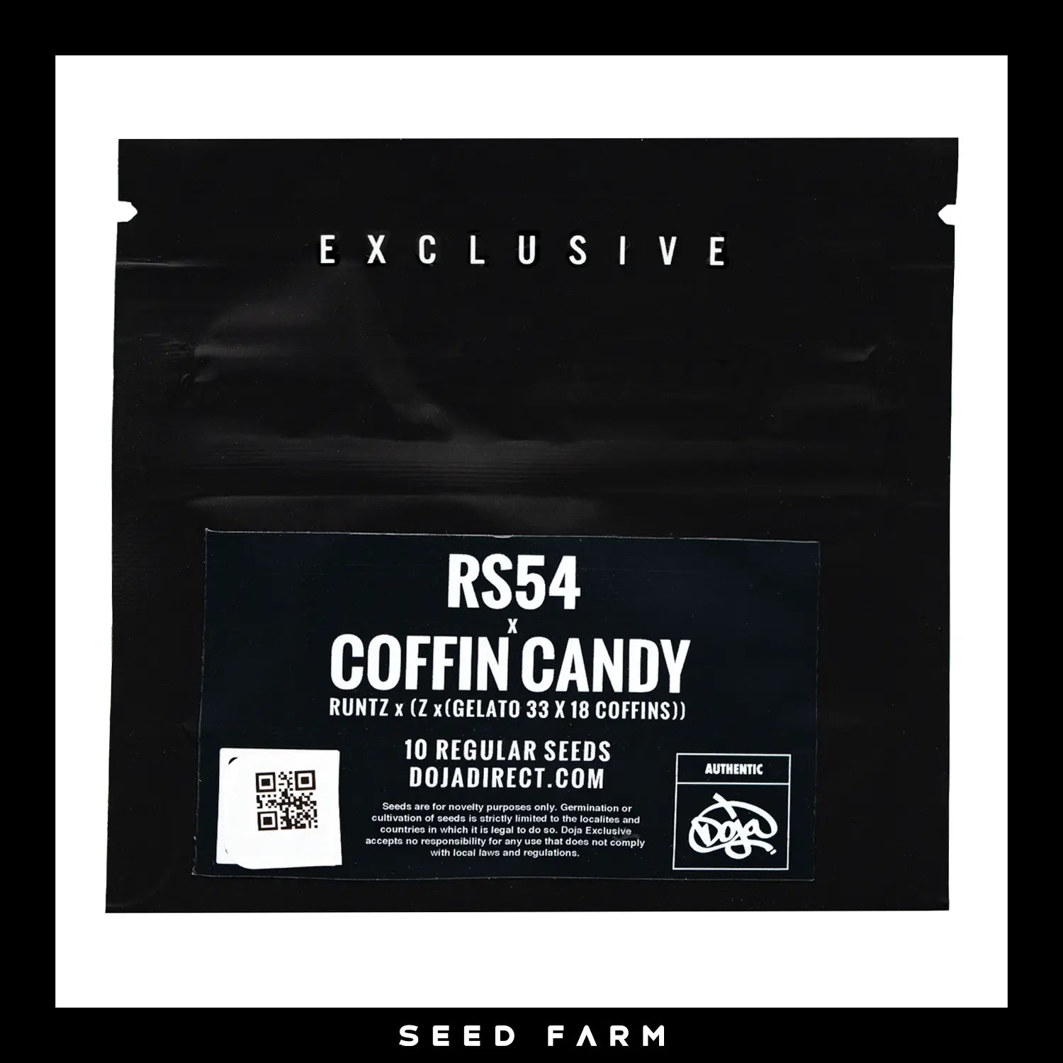 Doja x Duke of Erb, RS54 x Coffin Candy, Regular Cannabis Samen, 10 Stück, Rückansicht