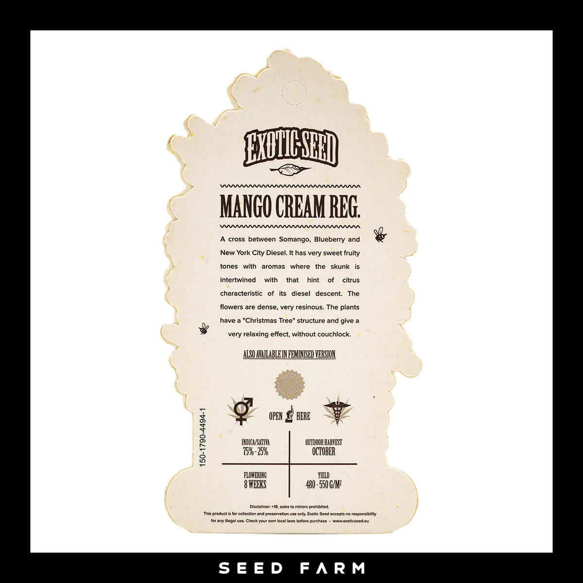 Exotic Seed Mango Cream, regular Cannabis Samen, Rückansicht