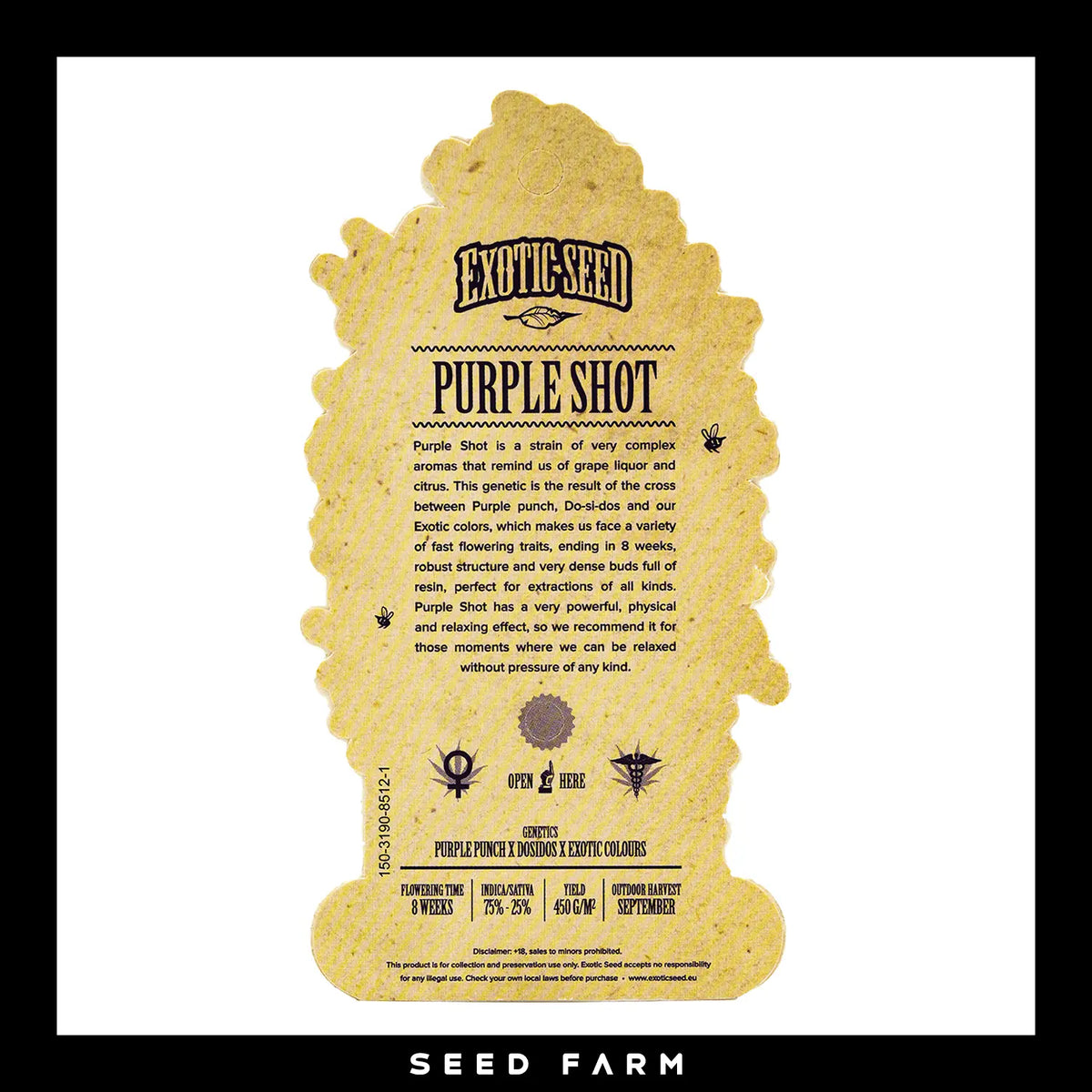 Exotic Seed Purple Shot, feminisierte Cannabis Samen, Rückansicht