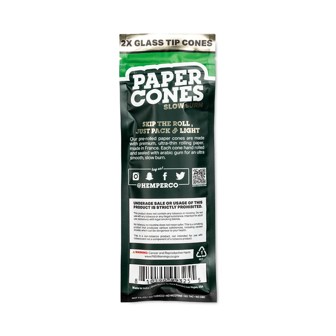 Hemper - KS Brown Paper Cones mit Glastip | 2 Stk.