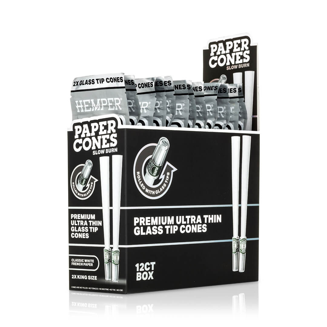Hemper - KS White Paper Cones mit Glastip | 2 Stk.