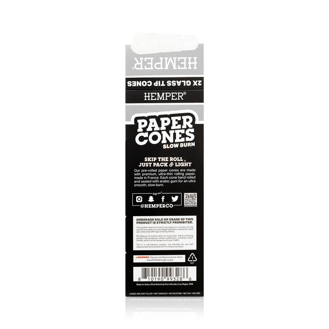 Hemper - KS White Paper Cones mit Glastip | 2 Stk.