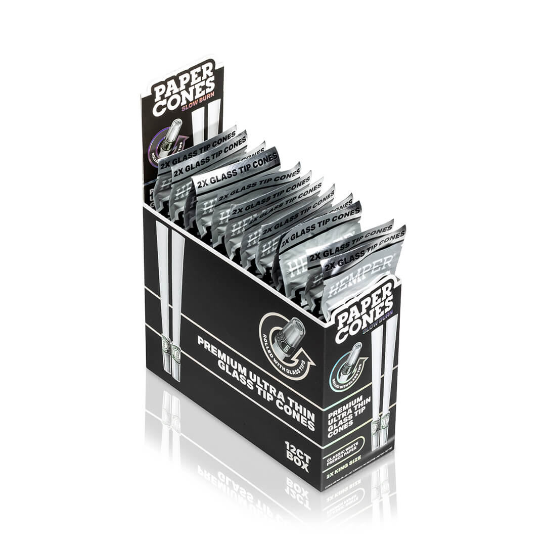 Hemper - KS White Paper Cones mit Glastip | 2 Stk.