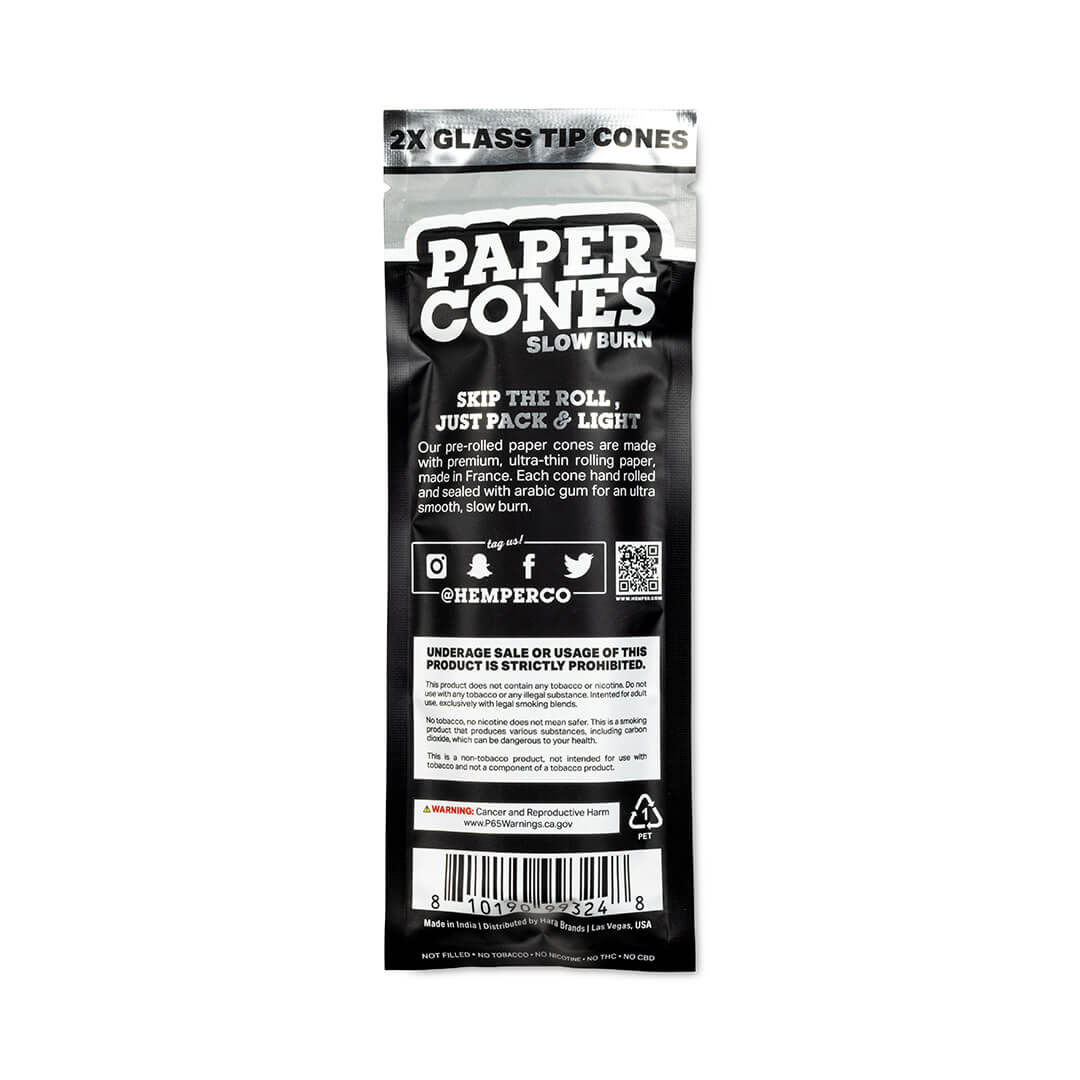 Hemper - KS White Paper Cones mit Glastip | 2 Stk.