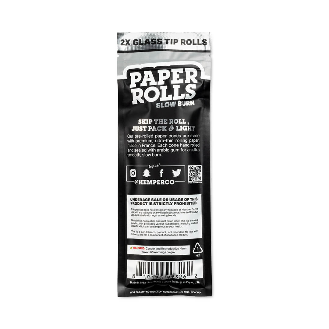 Hemper - KS White Paper Rolls mit Glastip | 2 Stk.