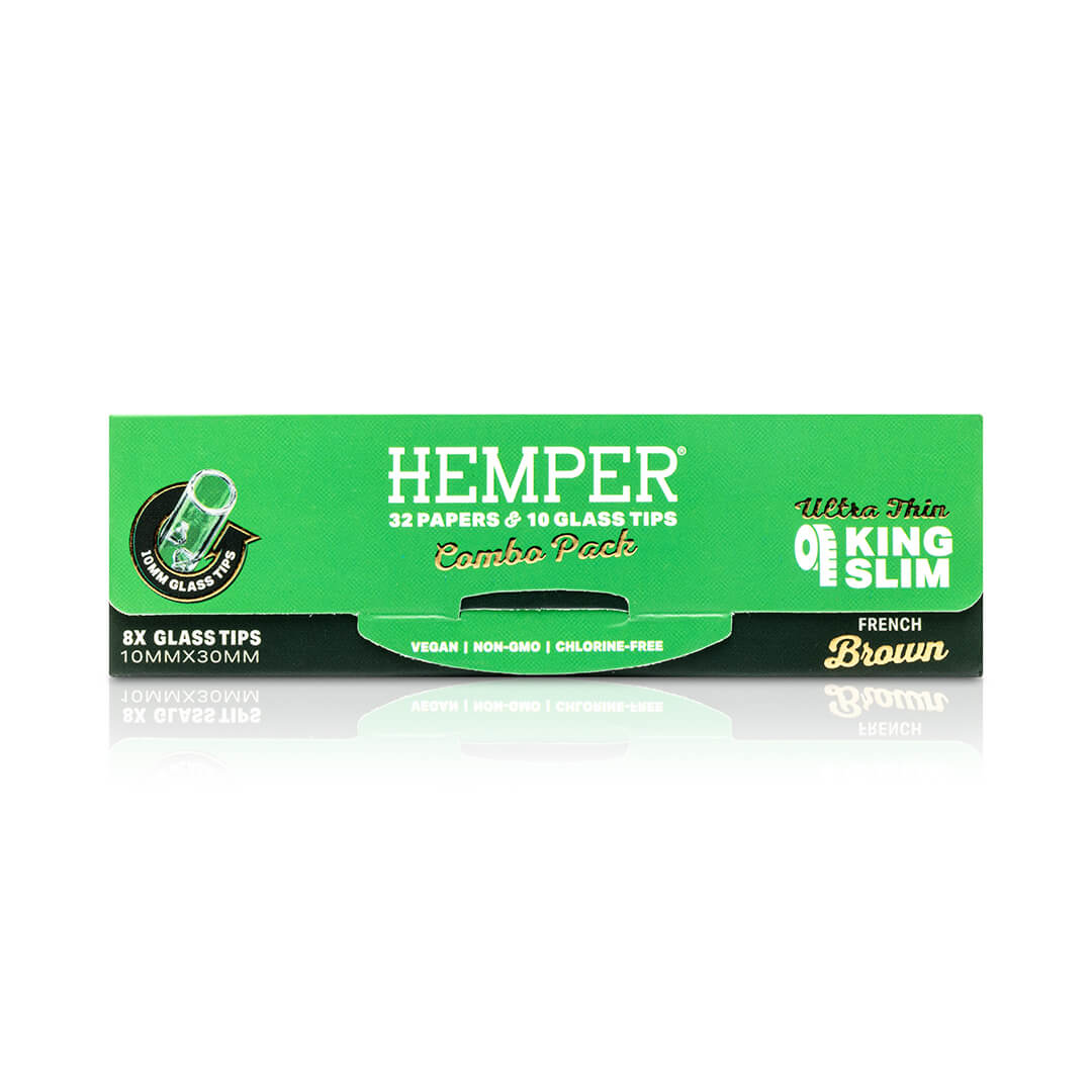 Hemper - KS Classic Brown Paper Booklet + 10mm Glastips