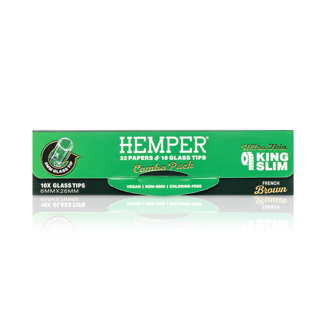 Hemper - KS Classic Brown Paper Booklet + 6mm Glastips