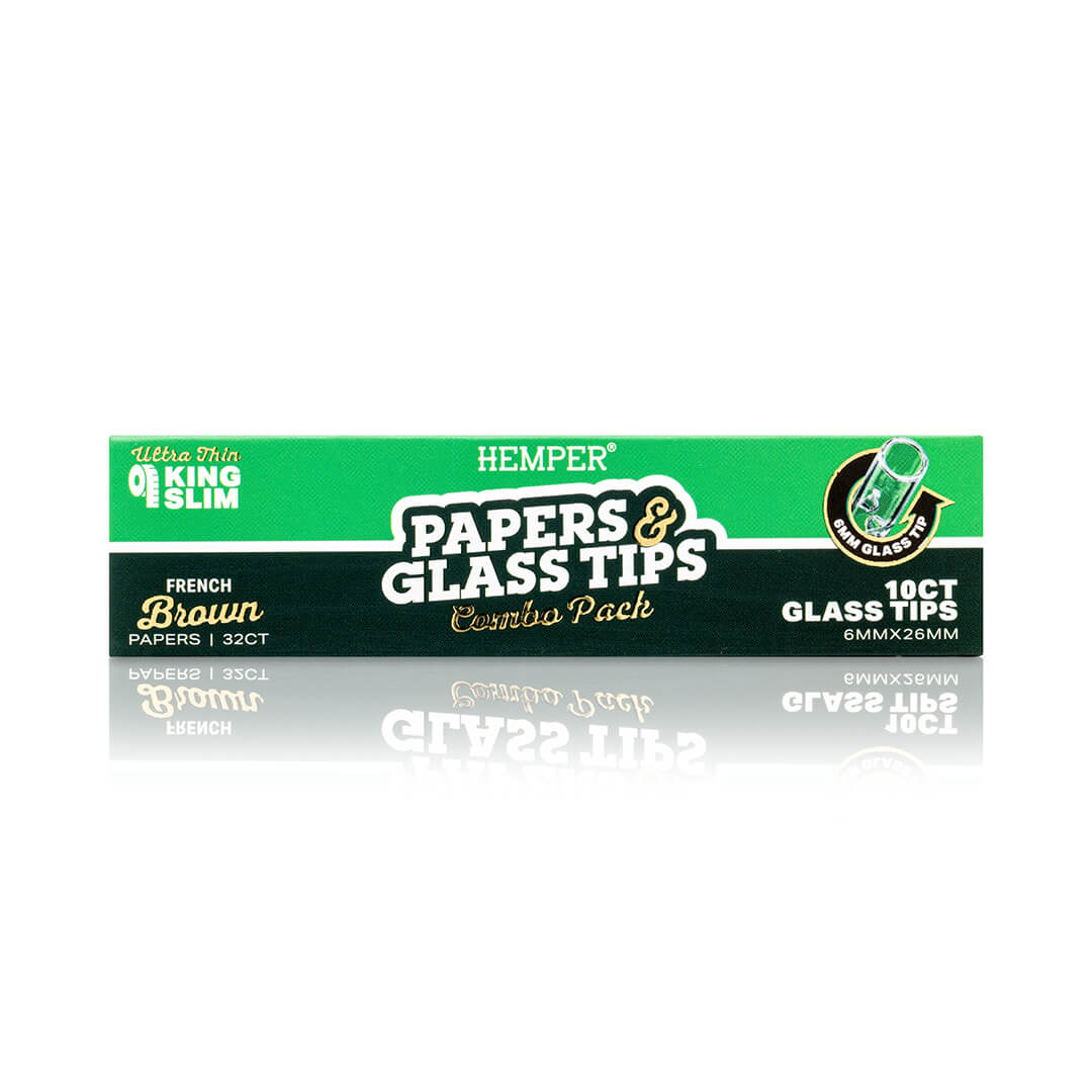 Hemper - KS Classic Brown Paper Booklet + 6mm Glastips