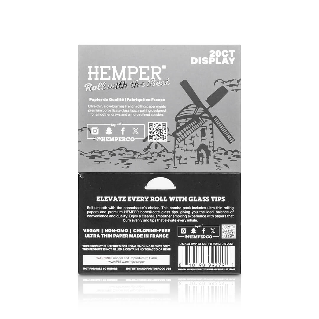 Hemper - KS Classic White Paper Booklet + 10mm Glastips