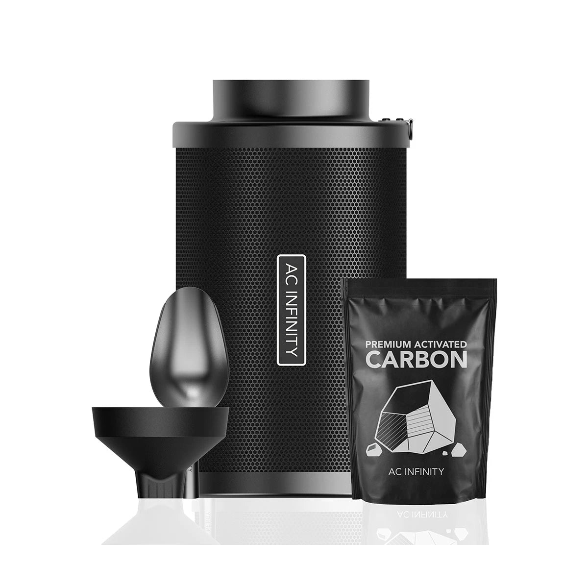 AC Infinity - Nachfüllbares Aktivkohlefilter-Set, mit Aktivkohle-Nachfüllpackung, 150 mm